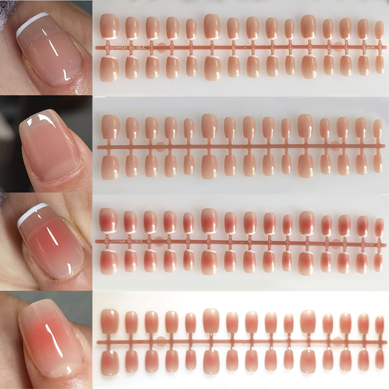 Nail Art Pink - 30 قطعة الأظافر وهمية التدرج الفرنسية