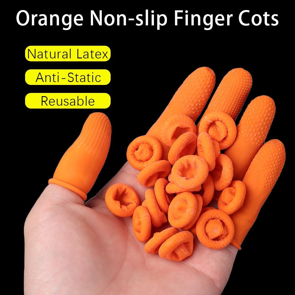 Nail Art Orange - 100 قطعة من قفازات الأظافر المطاطية