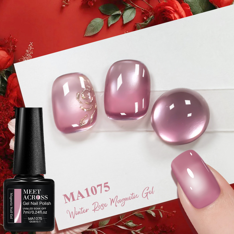 الوردي الشتاء روز القط المغناط - مراجعة Nail Art Valentines Day وسعره