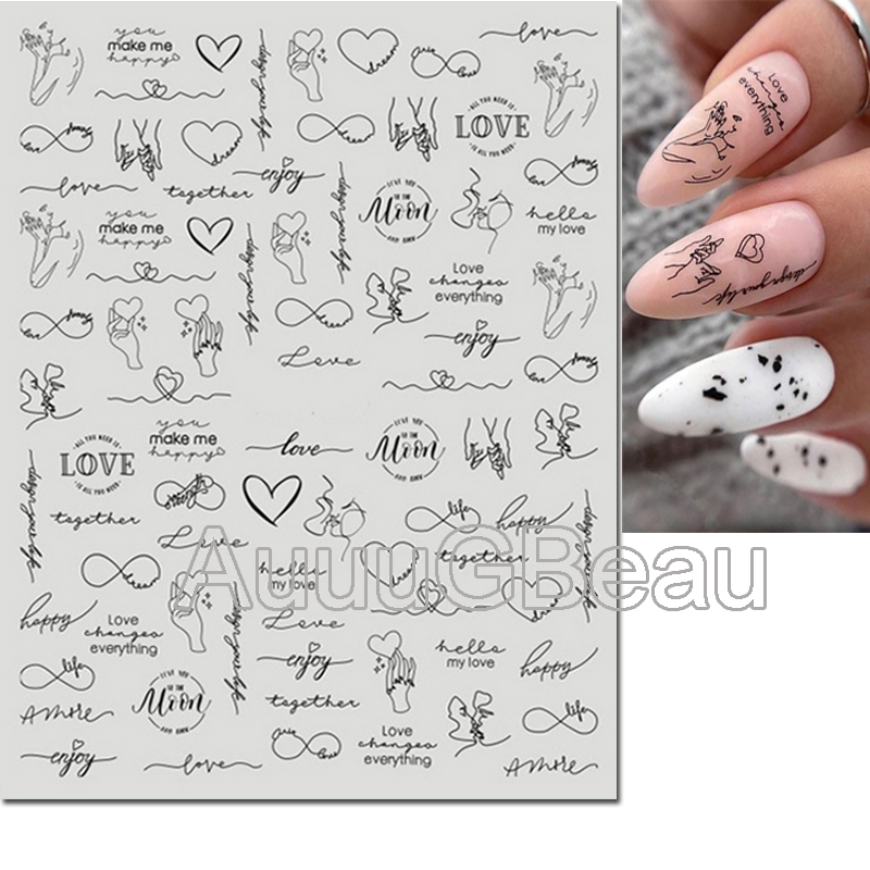 ثلاثية الأبعاد مسمار ملصقات فن - مراجعة Nail Art Valentines Day وسعره