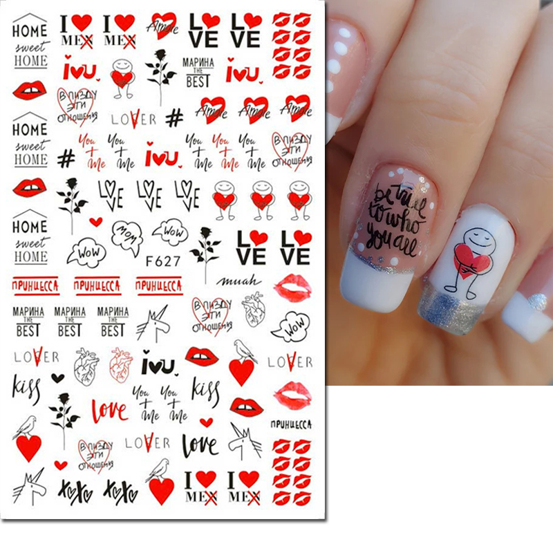 ملصقات ثلاثية الأبعاد لتزيين ا - مراجعة Nail Art Valentines Day وسعره