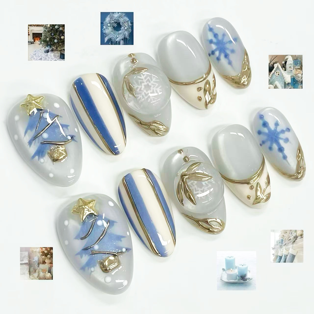 24 قطعة من أظافر الكريسماس الز - مراجعة Nail Art Press On وسعره