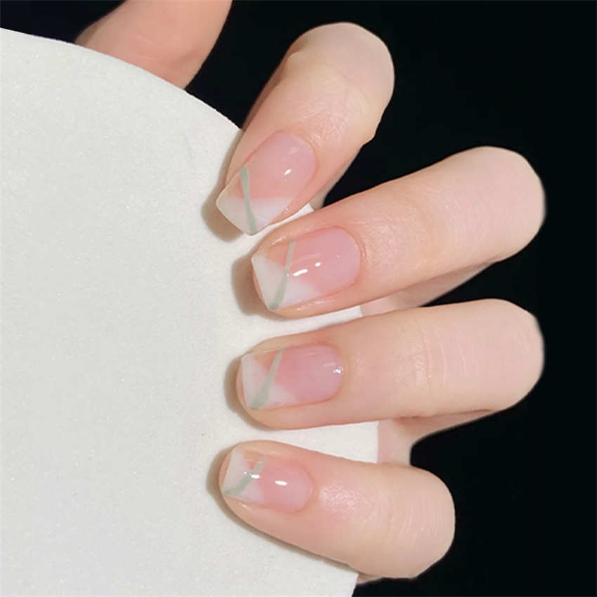 24 قطعة/مجموعة أظافر صناعية أك - مراجعة Nail Art Pink وسعره