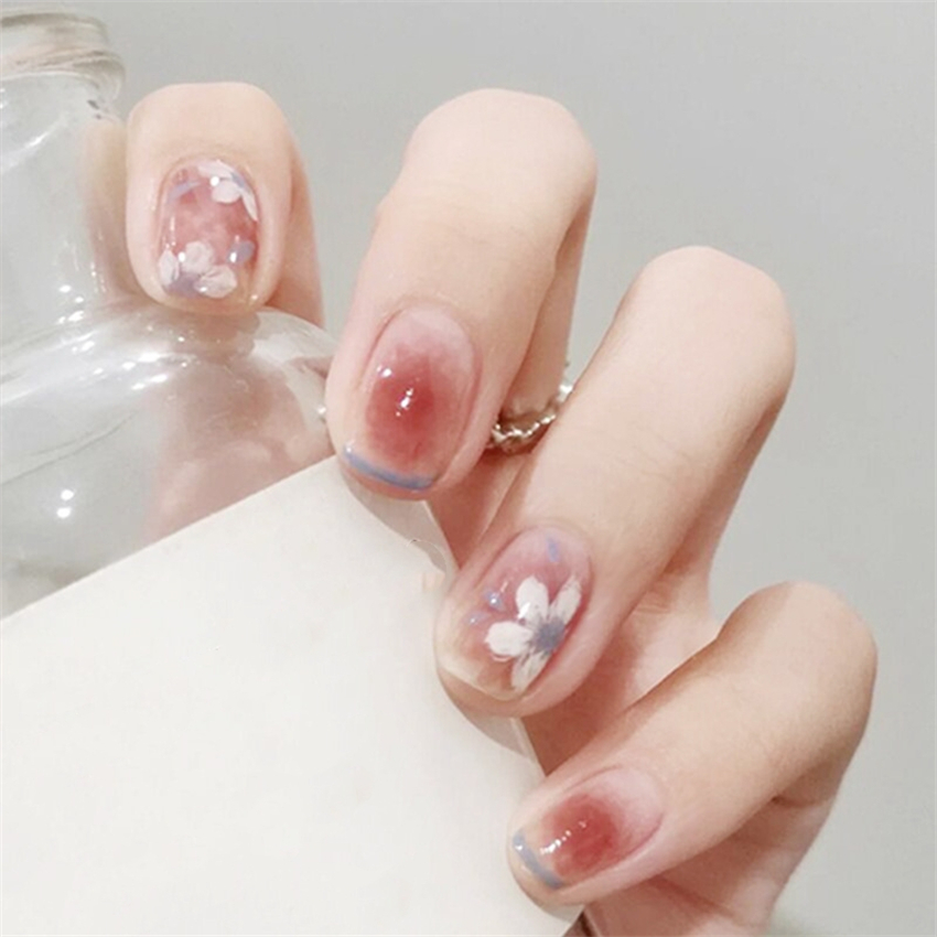 24 قطعة/مجموعة أظافر صناعية أك - مراجعة Nail Art Pink وسعره