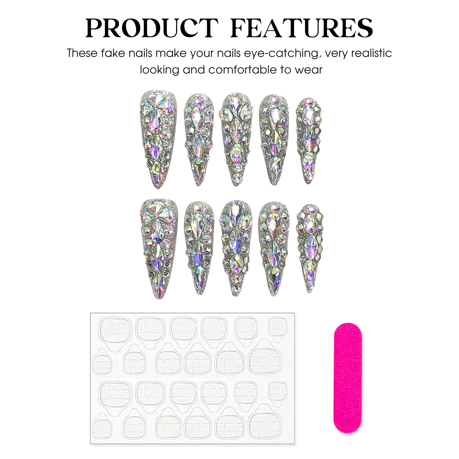 10 قطعة الصحافة اليدوية على ال - مراجعة Nail Art Press On وسعره