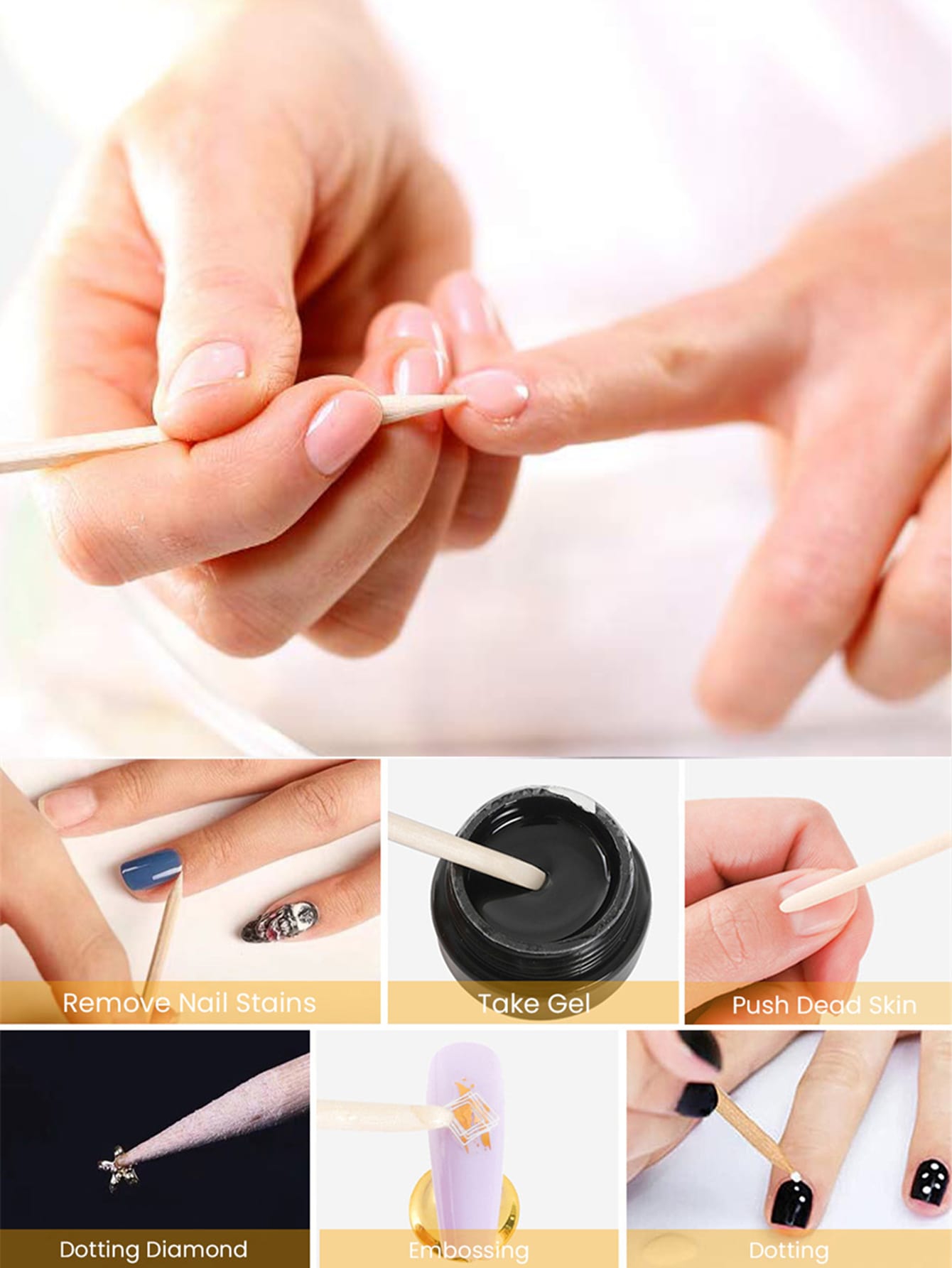 15 إلى 500 قطعة من أعواد البشر - مراجعة Nail Art Orange وسعره