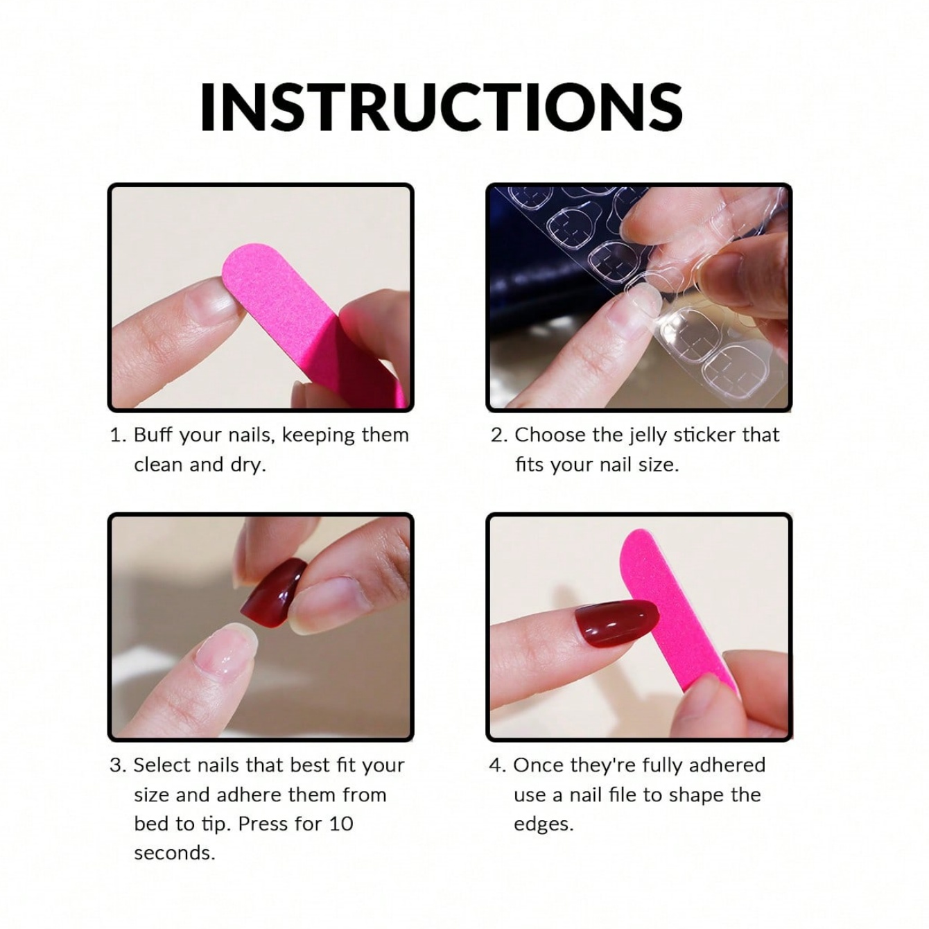 أظافر صناعية لاصقة بالضغط من ا - مراجعة Nail Art Pink وسعره