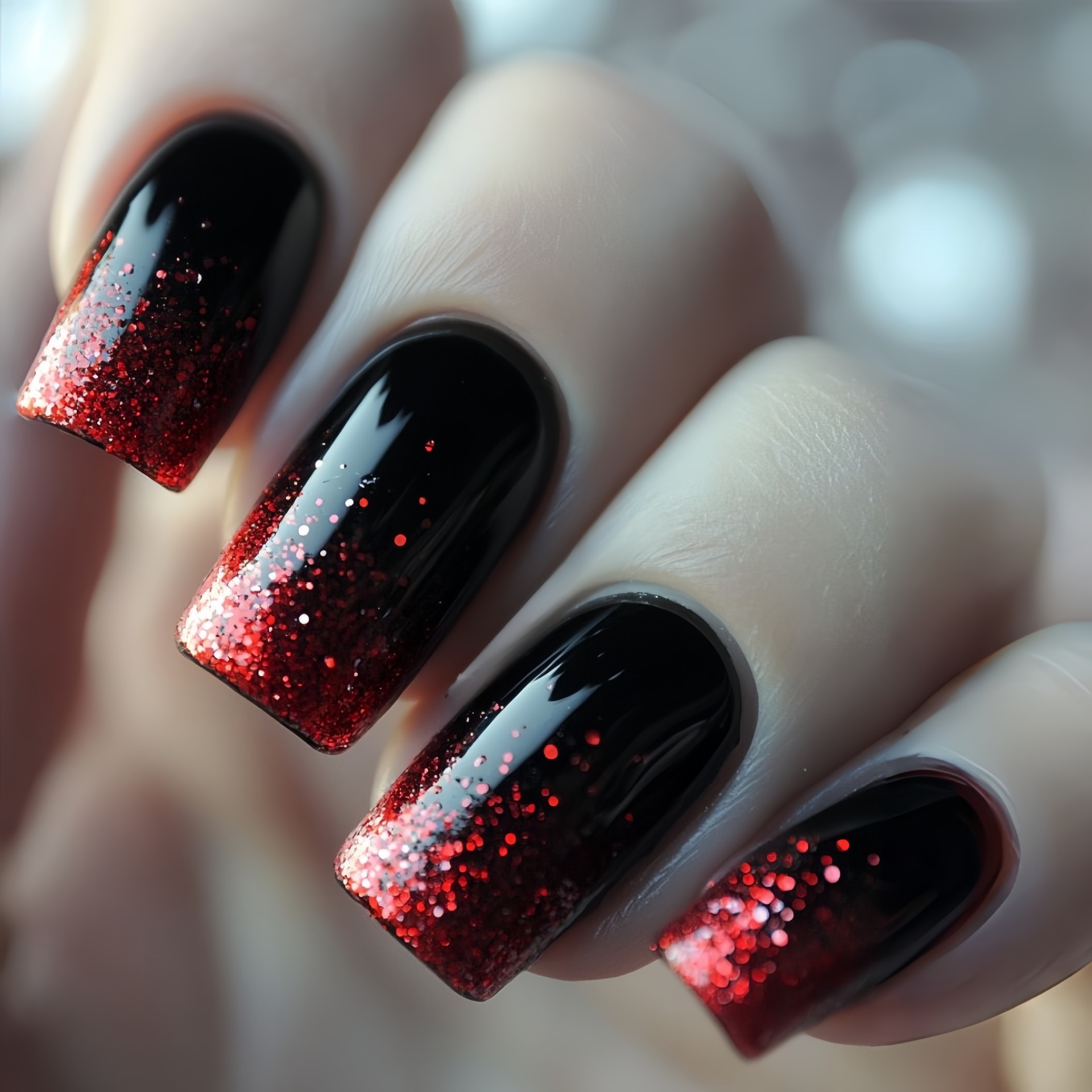 أظافر صناعية قصيرة متوسطة متدر - مراجعة Nail Art Press On وسعره