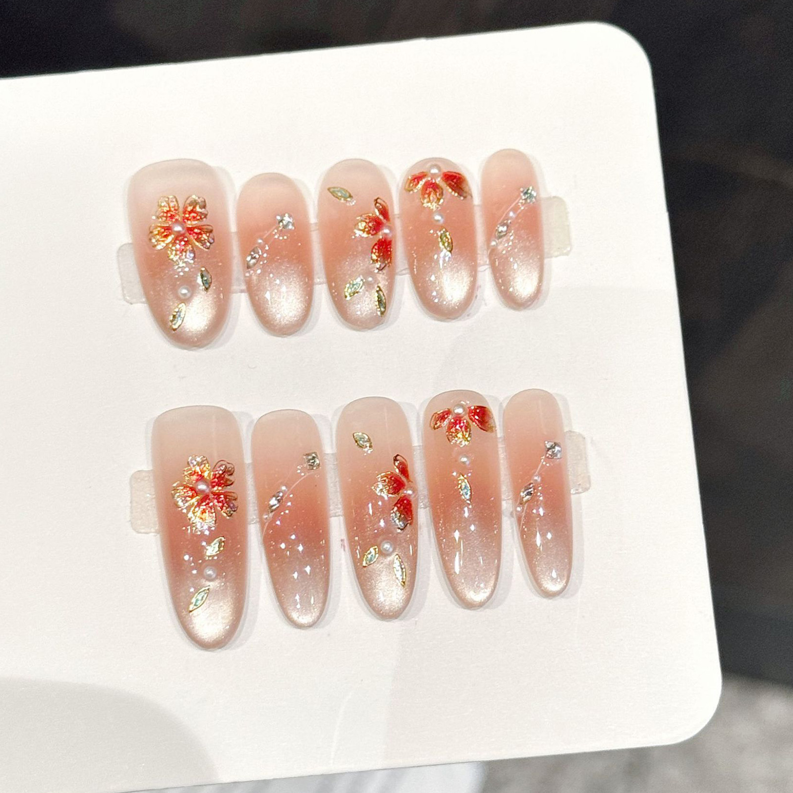 10 قطعة الأظافر وهمية اليدوية  - مراجعة Nail Art Pink وسعره